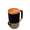 Mogiana 15 oz. Two-Tone Ceramic Mug w/ Wood Lid