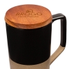 Mogiana 15 oz. Two-Tone Ceramic Mug w/ Wood Lid