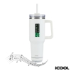 iCOOL Borrego 40 oz. Double Wall, Stainless Steel Travel Mug with Speaker - White