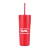 Bayard 24 oz. Double Wall Steel/PP Liner Straw Tumbler - Red