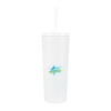 Bayard 24 oz. Double Wall Steel/PP Liner Straw Tumbler - White