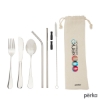 Perka Castellana 6-Piece Steel Straw & Utensil Set - Steel