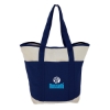 Myrtle Natural Canvas Tote - Navy