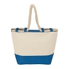 Barcelona Canvas & Jute Tote - Light Blue