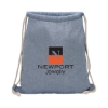 Huron Recycled Cotton Drawstring Tote - Blue