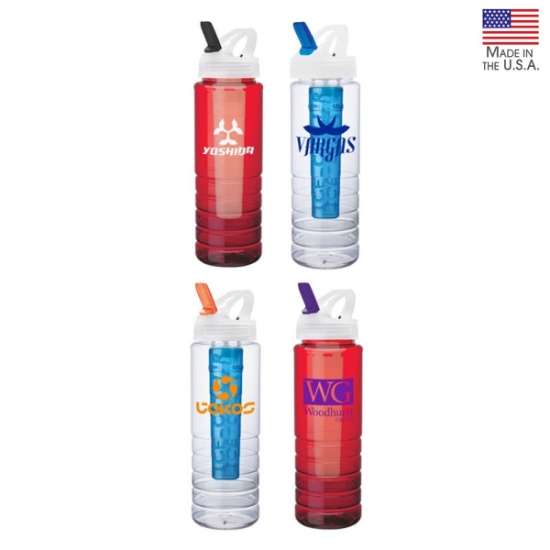 26 oz. PET Bottle with Flip Spout & Ice Stick