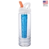 26 oz. PET Bottle with Flip Spout & Ice Stick - Multi-Colored