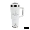 Pelican Porter Dual 40 oz. Dual Lid, Recycled Double Wall Stainless Steel Travel Tumbler - White