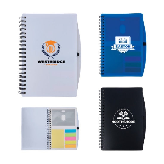 Bates Spiral FSC Notebook With Sticky Notes and Flags