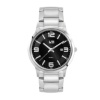 Ladies Black Case Watch Ladies Silver Stainless Steel Case, Black Sunray Dial, and Silver Stainless  - Black