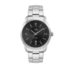 Men's Black Dial 42mm Metal Case Men's Black Dial 42mm Metal Case with Folded Steel Band - Silver