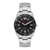 Wc5187 22mm Metal Matte Silver Case, 3 Hand Mvmt, Black Dial, Bk Rotating Bezel, Silver Bracelet, Fl - Matte Silver