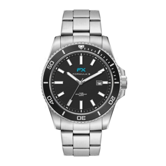 Wc5264 42.5mm Steel Silver Case, 3 Hand Mvmt, Black Dial, Dte Display, Bk Rotating Bezel, Silver Bra