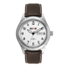 Wc8508 44mm Steel Matte Silver Case, 3 Hand Mvmt, White Dial, Day/Date Display, Leather Strap, Flat  - Matte Silver