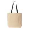 Natural Tote with Contrast-Color Handles