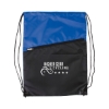 Two-Tone Poly Drawstring Backpack With Zipper