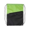 Two-Tone Poly Drawstring Backpack With Zipper - Green-Lime