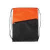 Two-Tone Poly Drawstring Backpack With Zipper - OR