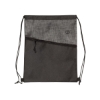 Tonal Heathered Non-Woven Drawstring Backpack - Black