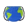 Recycled Polyester Globe Earth Drawstring Bag - Blue-Reflex