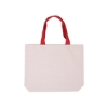 Cotton Canvas Tote Bag with Color Accents - Red