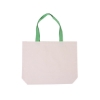 Cotton Canvas Tote Bag with Color Accents - Green-Lime