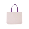 Cotton Canvas Tote Bag with Color Accents - Purple