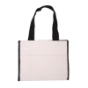 Cotton Gusset Accent Box Tote Bag - Black