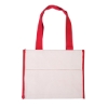 Cotton Gusset Accent Box Tote Bag - Red
