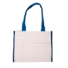 Cotton Gusset Accent Box Tote Bag - Blue-Navy
