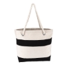 Cotton Resort Tote Bag with Rope Handle - Black