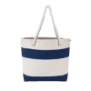 Cotton Resort Tote Bag with Rope Handle - Blue-Navy