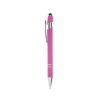 Rubberized Aluminum Click Stylus Pen - Charity Pink