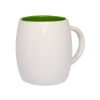 14 oz Morning Show Ceramic Barrel Mug - White-Green-Lime