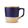 16.5 oz Boston Ceramic Mug With Wood Lid - Blue-Cobalt