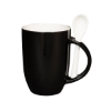 12 oz Dapper Ceramic Mug With Spoon - Black
