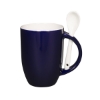 12 oz Dapper Ceramic Mug With Spoon - Blue-Cobalt