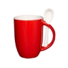 12 oz Dapper Ceramic Mug With Spoon - Red