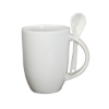 12 oz Dapper Ceramic Mug With Spoon - White