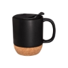 14 oz Ceramic Mug With Cork Base - Black