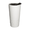 14 oz Double Wall Ceramic Textured Tumbler - White