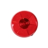 Round Flashing Clip On Safety Button - Translucent Red