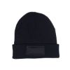 Knit Beanie With Patch - Black