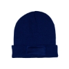 Knit Beanie With Patch - Blue-Navy