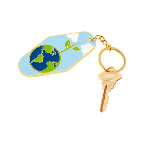 Earth Day Globe Metal Keychain - Earth Day
