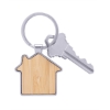 Bamboo & Metal House Keychain - Natural