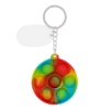 Push Pop Bubble Round Fidget Sensory Keychain - Reactive Rainbow