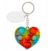 Push Pop Bubble Heart Fidget Sensory Keychain - Reactive Rainbow