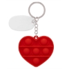 Push Pop Bubble Heart Fidget Sensory Keychain - Red