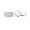 Ball Chain Dog Tag Keychain - White